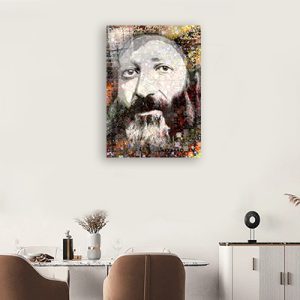 5467 - ציור פופ ארט מודרני של הרב קוק להדפסה על קנבס או זכוכית מחוסמת