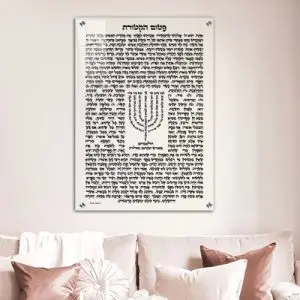 2648 - ברכת פטום הקטורת מעוצבת על זכוכית מחוסמת שקופה אקסטרה קליר