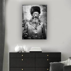 5461 - תמונה של הרב קוק בשחור לבן על קנבס או זכוכית מחוסמת