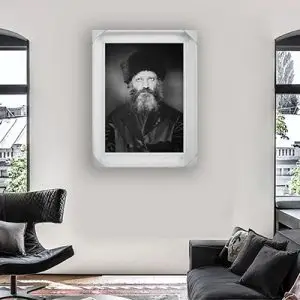 5464 - תמונה של הרב קוק בשחור לבן על קנבס או זכוכית מחוסמת