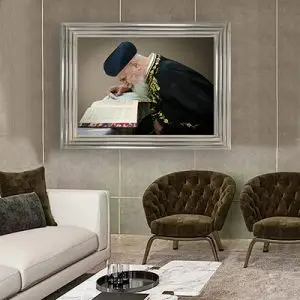 1514 - תמונה מעוצבת של הרב עובדיה יוסף מתפלל על קנבס או זכוכית מחוסמת