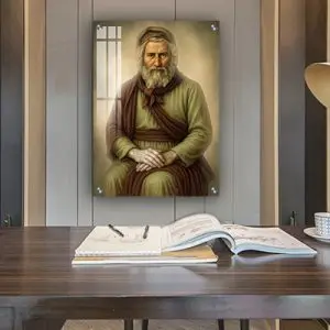 1707 - ציור של רבי יעקב אבוחצירא על קנבס או זכוכית מחוסמת