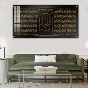 2538 - ברכת פטום הקטורת על רקע שחור וזהב להדפסה על קנבס או זכוכית