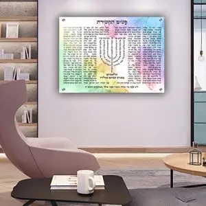 2639 - ברכת פיטום הקטורת צבעונית מעוצבת על קנבס או זכוכית מחוסמת