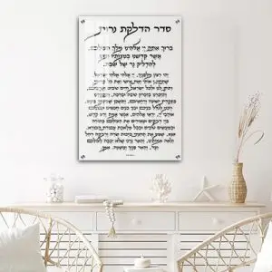 2879 - ברכת הדלקת נרות שבת על זכוכית שקופה אקסטרה קליר