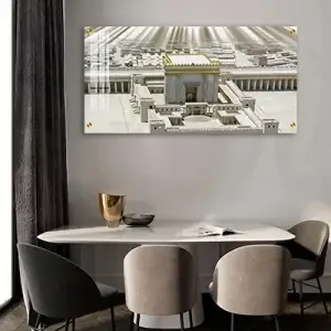 3012 - תמונה מעוצבת של בית המקדש על קנבס או זכוכית מחוסמת