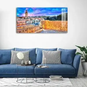 3119 - ציור פנורמי של הכותל המערבי על קנבס או זכוכית