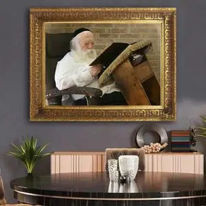 5061 - תמונה מעוצבת של הרב חיים קנייבסקי מתפלל להדפסה על קנבס או זכוכית מחוסמת