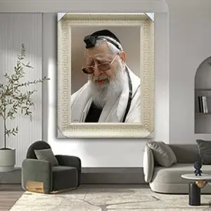 1566 - תמונה של הרב עובדיה יוסף עם תפילין להדפסה על קנבס או זכוכית