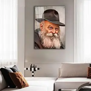 686 - ציור מיוחד של הרבי מליובאוויטש על קנבס או זכוכית מחוסמת