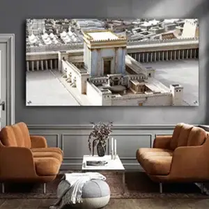 3057 - תמונה מעוצבת של בית המקדש על קנבס או זכוכית מחוסמת